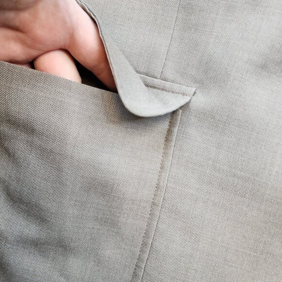 Kozelkas Mens Wear Suit Jacket Sports Coat Men 50 L Gray Gold Buttons Pockets - Picture 6 of 15